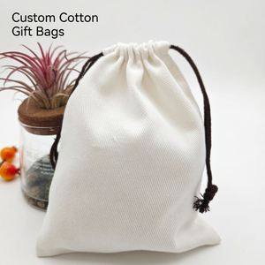 Custom Cotton <b>Drawstring</b> <b>Bag</b> with Logo for Skin Care <b>Makeup</b> 6x8" Eco-friendly Cosmetic Packaging - Product Image 3