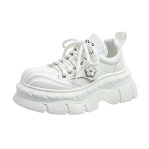 Zapatillas Deportivas de Plataforma con Cordones para Mujer, con Parte Superior de PU, Diseño Floral y Suela Gruesa Antideslizante de PVC - Product Image 1