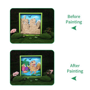 Kit di Pittura e Disegno in Legno a Forma di <span class=keywords><strong>Dinosauro</strong></span> Wayee, Set di Giocattoli Creativi, Puzzle 3D Fai-<span class=keywords><strong>da</strong></span>-Te con Colori, per Bambini, 20x19x4.5cm, Unisex - Product Image 4