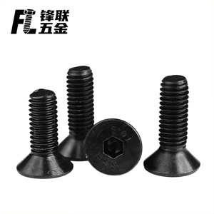 Tornillos de Cabeza Cónica Fenglian, Grado 10.9, Acabado Negro, Hexágono Interno, Cabeza Plana, Antirrobo - Product Image 2