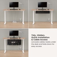 CC11-21-2 Kit de gestion de câbles sous le bureau durable avec serre-câbles, sans perçage, organiseur de câbles en tissu pour poste de travail de bureau