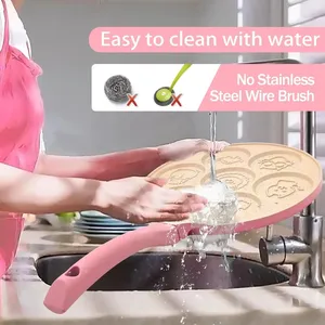 Modern Metal 7-Cup <b>Nonstick</b> Breakfast Griddle Waffle Maker Pancake Mold Kids Omelet Crepe Frying Pan - Product Image 4