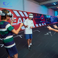 Realidad virtual 9D Shooting Game Simulator Vr Free Roaming Arcade Arena para multijugador con Big Space Theme Park