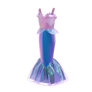 ชุดนางเงือก2025สำหรับเด็กผู้หญิงชุดนางเงือก1ชุดเดรสแขนพองเปลี่ยนสีได้สำหรับงานปาร์ตี้ - Product Image 2