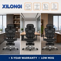 Chaise de bureau ergonomique de luxe personnalisable à dossier haut entièrement en mesh, pivotante, pour cadres