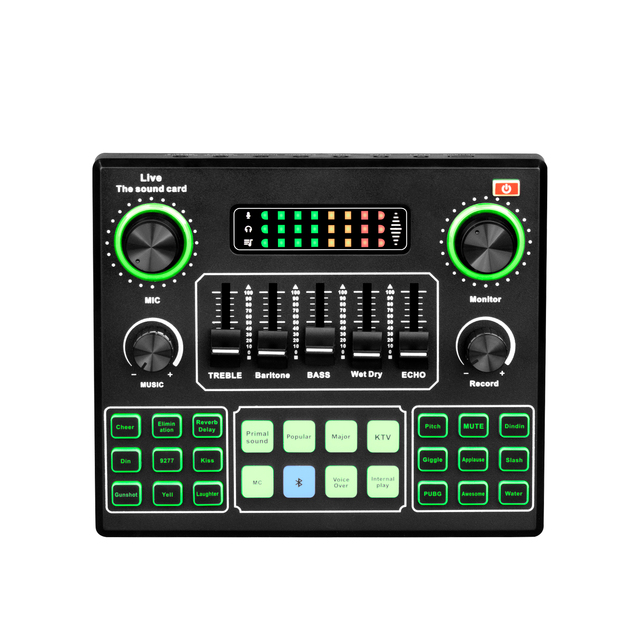 V9SJ Portable Usb Audio Interface Sound Audio Mixer Live Sound Card Mobile PhoneKaraoke Broadcast Home KTV for Live Streaming