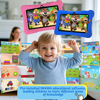 Tablet PC Anak 7-Inci HD Quad Core 1024x600 Android 12 2GB+32GB Aplikasi Edukasi Permainan Puzzle Hadiah Natal Silikon MTK