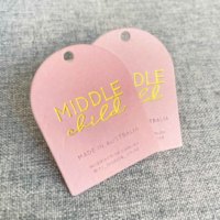 Étiquettes de vêtements personnalisées pour marque privée, logo en feuille d'or, étiquette en papier pour vêtements