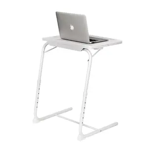 โต๊ะวางแล็ปท็อปพลาสติกพร้อมที่วางแก้ว,โต๊ะวางคอมพิวเตอร์แบบพับได้มัลติฟังก์ชันพกพาได้ Bjflamingo ปรับความสูงได้