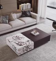 Ensembles de salon de luxe 2026 – Table basse rectangulaire durable avec plateau en verre et rangement, portable et écologique pour une décoration intérieure moderne