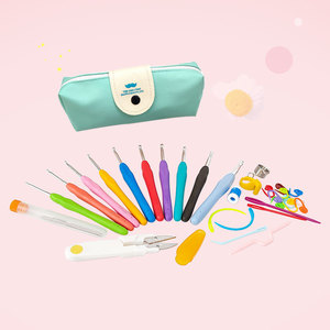 Đôi Dây Kéo Crochet Lưu Trữ Túi Thiết Lập Màu Tpr Mềm Xử Lý Nhôm Crochet DIY Len Râu Túi Thiết Lập - Product Image 4