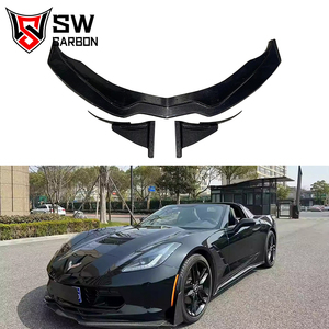Pour <span class=keywords><strong>Chevrolet</strong></span> <span class=keywords><strong>Corvette</strong></span> C7 Z06 séparateur avant en Fiber de carbone becquet de lèvre de pare-chocs avant becquet inférieur pièces d'auto - Product Image 1
