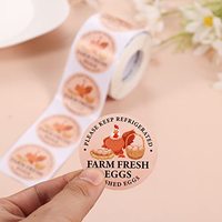 Autocollant personnalisé avec logo, étiquette ronde pour carton d'œufs frais de la ferme, étiquette adhésive imperméable pour emballage, étiquette pour pot à épices, autocollant en vinyle fait main
