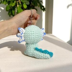 Venta caliente Multi Color lindo Mini <span class=keywords><strong>Crochet</strong></span> Axolotl juguete llavero suave algodón materiales salamandra juguetes relleno tejido Animal muñeca - Product Image 5
