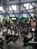 Machine à triceps frontale à charge par plaques, double levier, poignée rotative à 360°, réglage de la largeur de la poignée, siège réglable, usage commercial