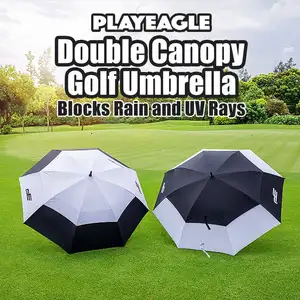 LS 질 골프 우산 남자와 여자, 주황색/백색을 위한 궁극적인 휴대용 골퍼 골프 우산