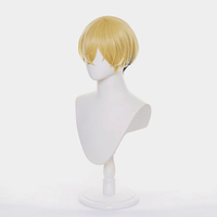Perruque de cosplay Ainizi de 30 cm, cheveux courts blonds mélangés à du noir, personnage de Matsuno Chifuyu, de Tokyo Revengers