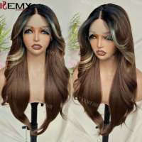 Perruque KEMY HAIR Synthétique Lace Front Ondulée Résistante à la Chaleur, Tressée, sans Colle, en Gros, pour Femmes Noires