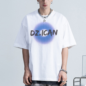 T-shirt blanc en coton streetwear, col rond, grammage lourd, personnalisable avec logo imprimé, coupe oversize - Product Image 2