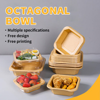 Usine Jiehui Logo personnalisable 300ml.500ml 750ml 1200ml Boîte octogonale jetable Gâteaux Vaisselle poulet frit et fruits