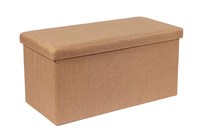 Chaise pouf pliable en lin Bailey pour rangement de chaussures pour meubles de salon/chambre à coucher
