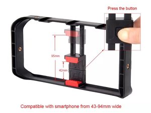 Cambofoto-Kit de estabilizador de vídeo <span class=keywords><strong>para</strong></span> teléfono móvil, carcasa <span class=keywords><strong>para</strong></span> Vlogging con 3 soportes de zapata fría <span class=keywords><strong>para</strong></span> luz led, superventas - Product Image 4