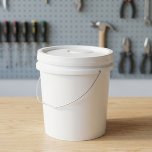 10 KG Round Food Grade Airtight Eco-Friendly Plastic Container with Lid White - Product Image 2