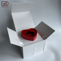 ROGOOD Boîte cadeau rigide multicouche de luxe avec fermeture magnétique, ouverture à double porte, 2 tiroirs et boîte intérieure en forme de cœur P2190