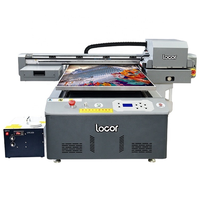 Locor New Model UV 6090 A1 Light Box Wooden Diamond Painting Glass Bottles Metal logo Printing Machine Uv Flatbed Printer