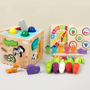 Jouets éducatifs multifonctionnels en bois Montessori pour enfants, huit-en-un, avec jeu de frappe, d'association d'<span class=keywords><strong>animaux</strong></span> et de pêche, pour l'éveil et l'éducation précoce - Product Image 4