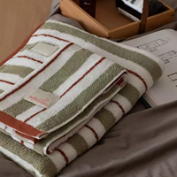 Vente en gros de serviettes en coton éponge de luxe à usage domestique absorbant à séchage rapide doux serviettes de bain teint en fil logo personnalisé OEM