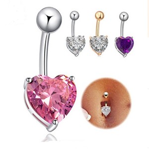 Anello per ombelico in acciaio chirurgico con zircone rotondo con stella quadrata in acciaio - Product Image 3