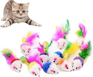 Jouets interactifs pour chats à prix d'usine, petite souris de chasse pour chat, jouets à plumes colorées, jouets à mâcher pour chiens ou chats - Product Image 1