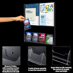 Étagère à <span class=keywords><strong>journaux</strong></span> personnalisée Porte-brochures Lucite présentoirs muraux en acrylique Présentoir de magazines Porte-brochures en acrylique <span class=keywords><strong>Support</strong></span> <span class=keywords><strong>mural</strong></span> - Product Image 3