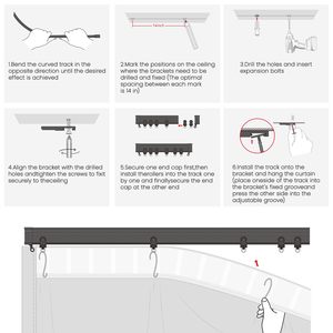 Room Divider <strong>Curtain</strong> Ceiling <strong>Curtain</strong> Track Set for Blackout and Privacy room divider <strong>curtain</strong> - Product Image 4