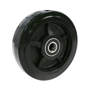 Zwarte Enkele Wielen Klein Formaat 8050Mm Rubber Caster Wielen Voor Vorkheftruck Trolley