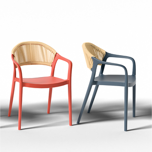 <span class=keywords><strong>Chaise</strong></span> d'extérieur empilable en plastique PP <span class=keywords><strong>avec</strong></span> accoudoirs, idéale pour jardin, terrasse et salle à manger, <span class=keywords><strong>avec</strong></span> corde, pour mobilier <span class=keywords><strong>de</strong></span> <span class=keywords><strong>salon</strong></span> - Prix usine - Product Image 4