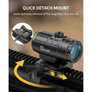 Cvlife 3X กล้องขยายแบบจุดแดง 24.89 มม. เลนส์ใกล้วัตถุพร้อมฐานยึดแบบปลดเร็ว - Product Image 3