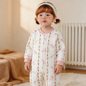 Tutina Unisex per Neonati, Autunno Inverno, in Cotone Leggero, con Motivo Floreale, Abbigliamento Casual per Primavera e Autunno - Product Image 1