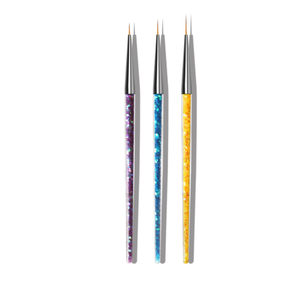 Kit de 3 brosses à ongles en nylon avec logo personnalisé, manche en plastique, pinceau pour effet ombré et outil de nettoyage des ongles, pour salon de manucure - Product Image 2