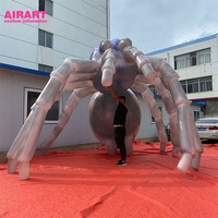 Ballon publicitaire gonflable géant en forme d'araignée réaliste de 6 m de large pour la décoration de château d'Halloween avec souffleur d'air