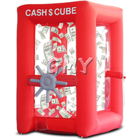 Cabine gonflable Cash Cube, machine à attraper de l'argent gonflable pour la publicité commerciale, la promotion d'événements