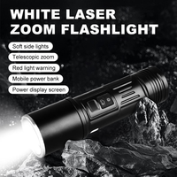 Lampe torche LED à double éclairage, bande latérale SMD, 7 modes, zoom, affichage numérique, rechargeable par Type-C, lampe tactique en aluminium