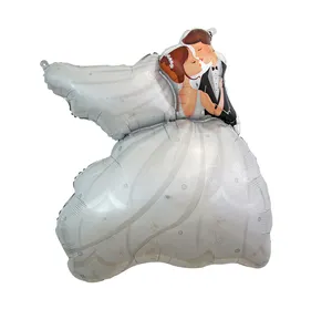 Abito da sposa decorazione e layout della stanza delle nozze proposta di san valentino confessione palloncino con pellicola in alluminio palloncino ad elio
