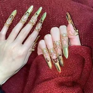 Fashion Accessories Nail Covers Gold <b>Open</b> Adjustable Ethnic Style Finger Decorations For Chinese Costume Dress <b>Up</b> - Product Image 1