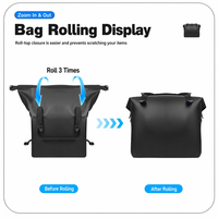 Sac de doublure imperméable pour coffre de vélo 30L, sac intérieur polyvalent en PVC résistant à l'usure avec fermeture à enroulement pour le rangement en voyage