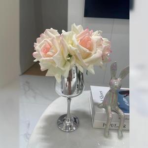 Haute Qualité 25cm 5 Têtes Artificielle Rose Hydratante Rose <span class=keywords><strong>Fleur</strong></span> pour La Décoration Intérieure Tables De Mariage <span class=keywords><strong>Fleur</strong></span> - Product Image 3