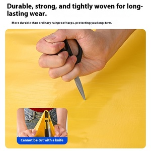 Ngoài trời không thấm nước màu vàng bạt PVC dày chống nắng Vải chống mưa chống lão hóa tính chất đồng bằng phong cách dù để che nắng Vải - Product Image 3