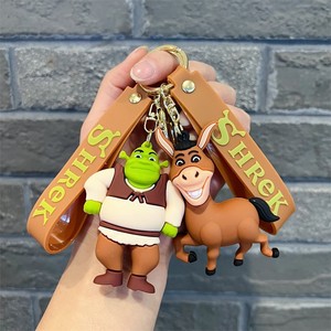 Porte-clés en caoutchouc 3D mignon <span class=keywords><strong>Shrek</strong></span>, chat portant des bottes, monstre de dessin animé, pendentif, petit bijou exquis, cadeau avec sac pour les couples - Product Image 2
