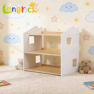 Estantería de Madera <span class=keywords><strong>Blanca</strong></span> para Niños, Estantería de Almacenamiento de Juguetes <span class=keywords><strong>Montessori</strong></span> para Cuarto de Niños o Sala de Juegos - Product Image 3